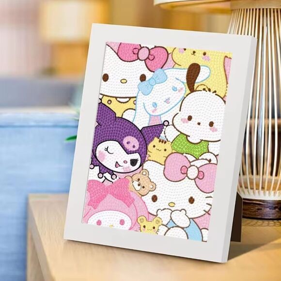 Brand New DIY Hello Kitty & Friends Diamond Beads Art With Frame #? - Picture 1 of 9